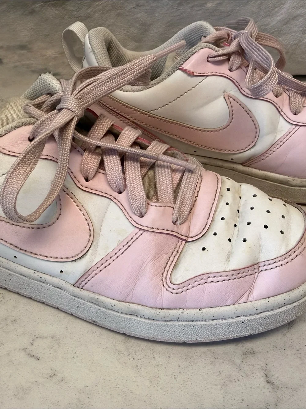 Nike Kids Light Pink and White Low-Top Sneakers